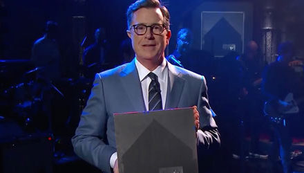 Colbert welcomes The National to the national broadcast