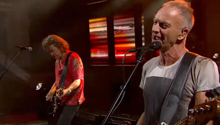 Sting brings the trio to the Late Show