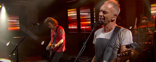 Sting brings the trio to the Late Show